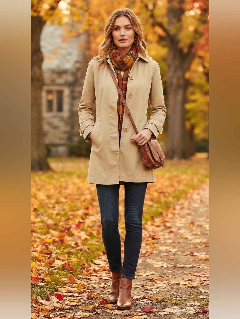 Fall Jacket - Smart Set Tan Long Sleeve Trench Coat